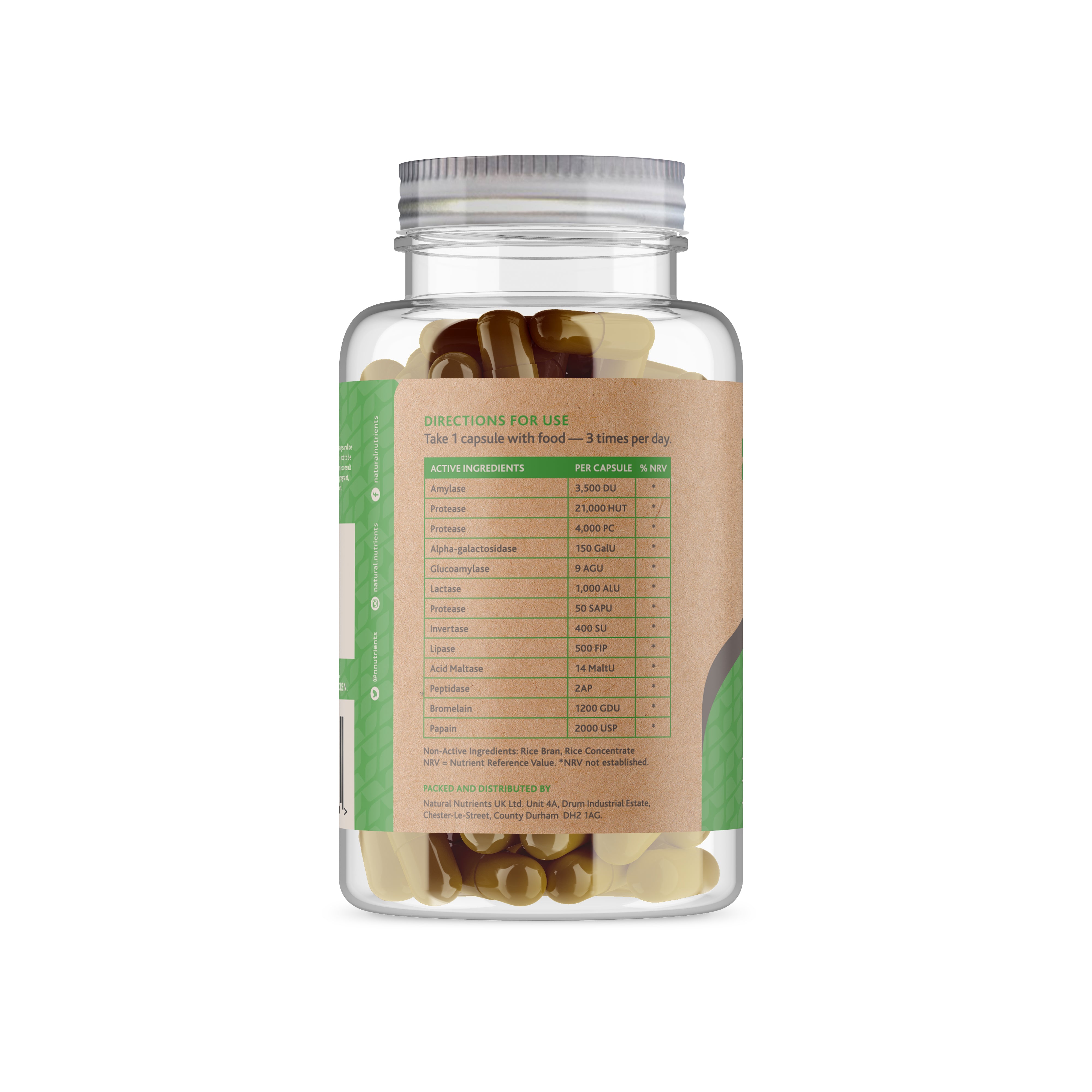 Digestive Enzymes Supplement - Back
