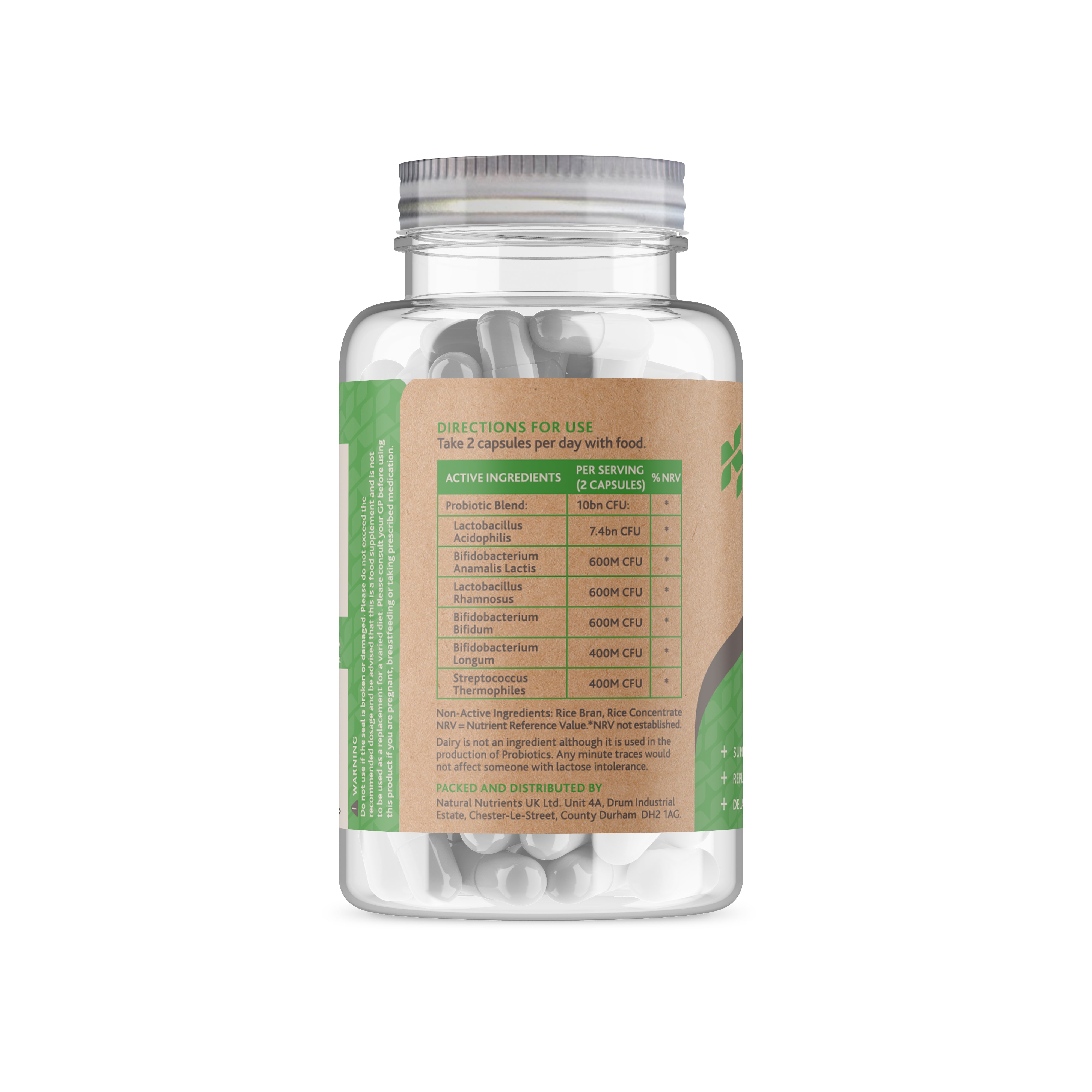 High Potency Probiotic Capsules | 10bn CFU's Back