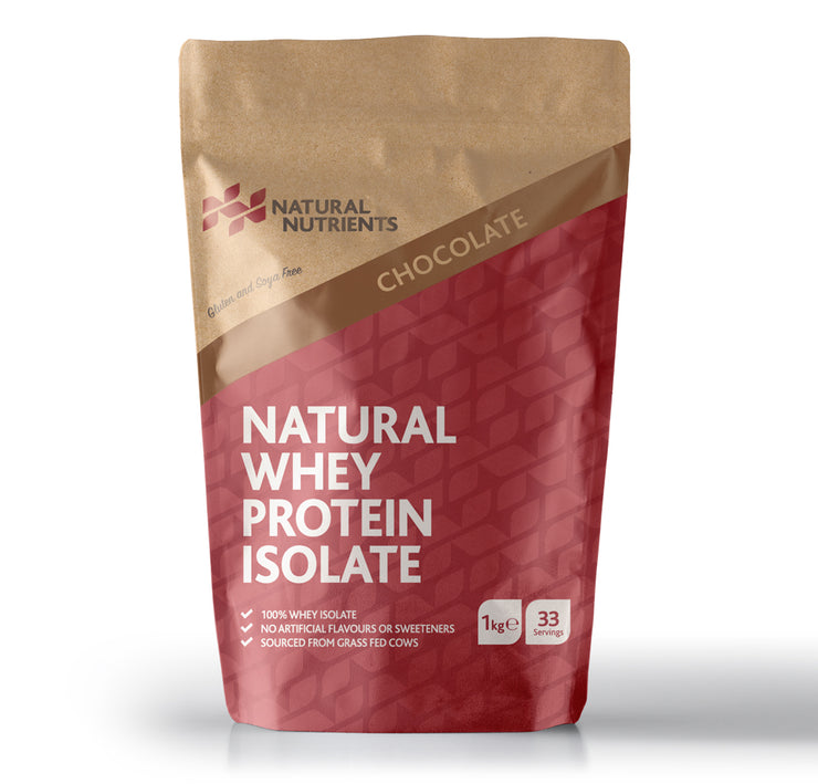 Natural Whey Protein Isolate | Grass Fed | Chocolate Flavoured Powder - 1KG