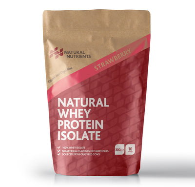 Natural Whey Protein Isolate| Grass Fed | Strawberry Flavoured Powder