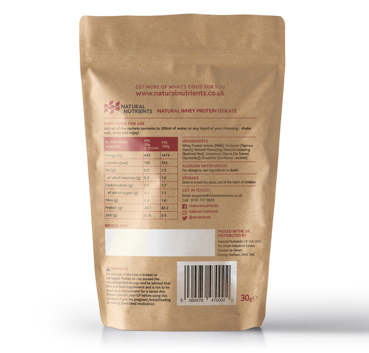 Natural Whey Protein - Strawberry Sample Back