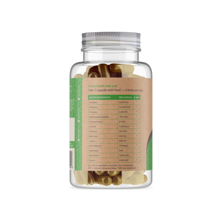 Digestive Enzymes Supplement -180 Capsules - Back