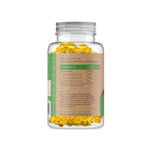 High Potency Omega 3 Fish Oil Supplement - Back