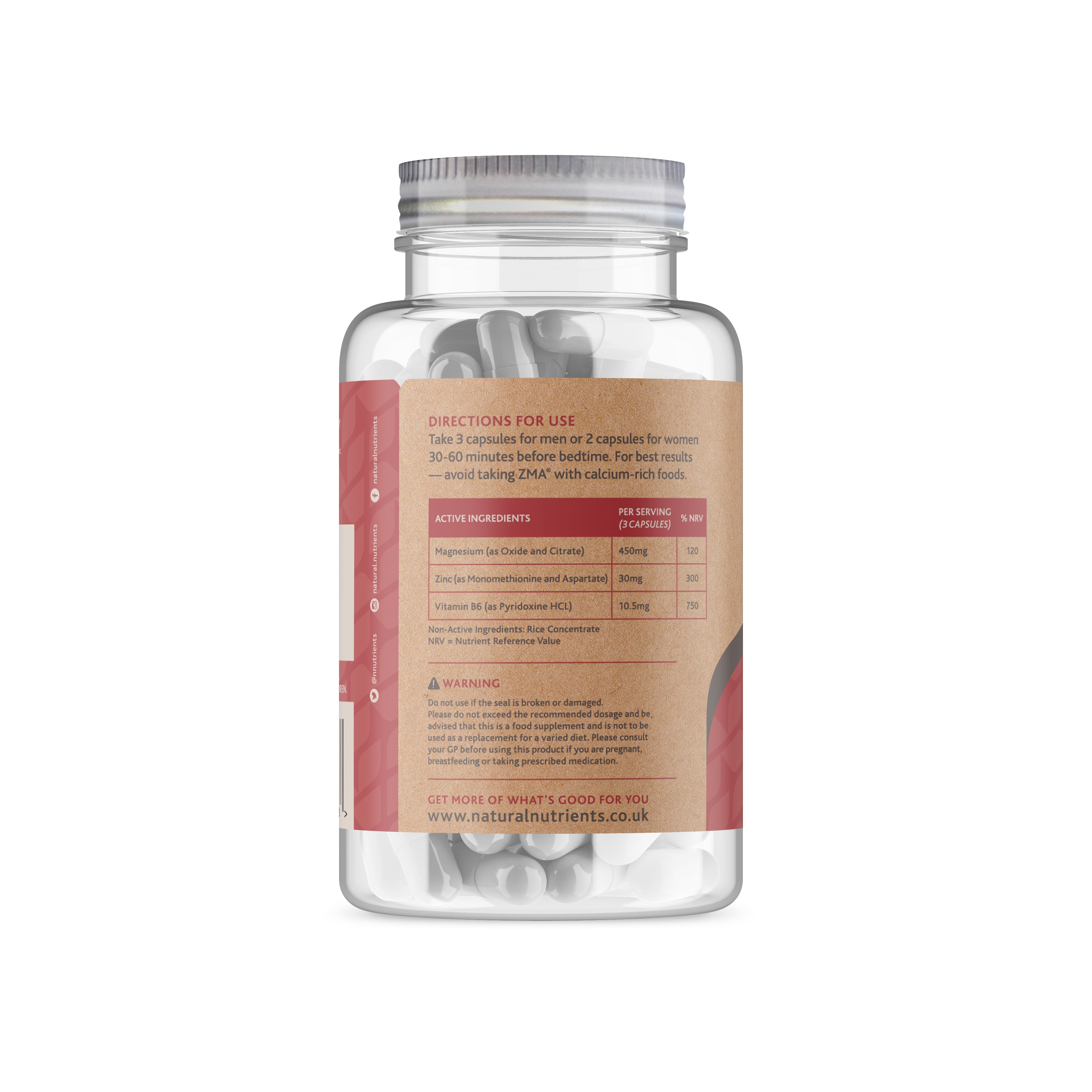 ZMA® Zinc and Magnesium Supplement - Back